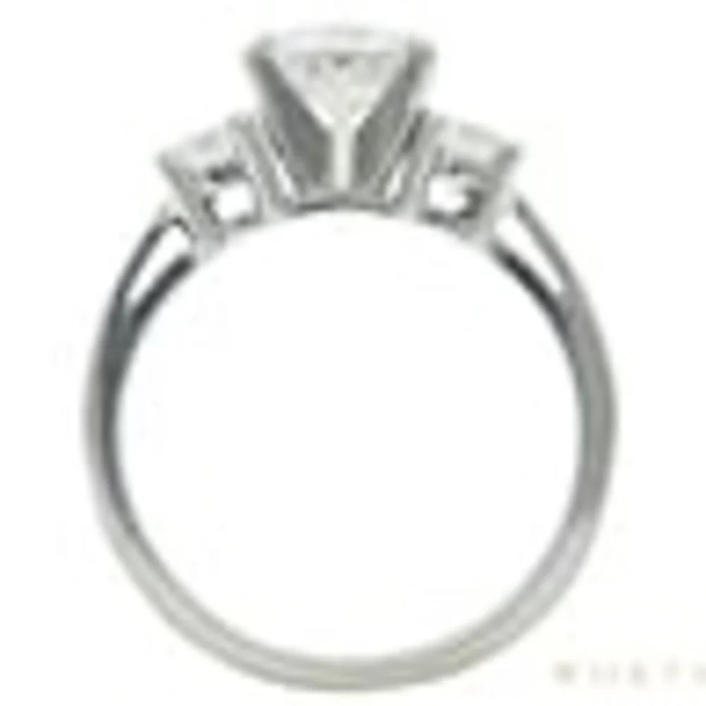 1 - 1.49 CT Round Cut 3 Stone Diamond Ring - Picture 1 of 4